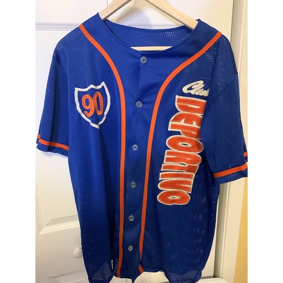 Club Deportivo 90 CAMISETA T SHIRT Baseball Jersey A Ferret No 44 Blue Red Sz XL - Picture 3 of 6